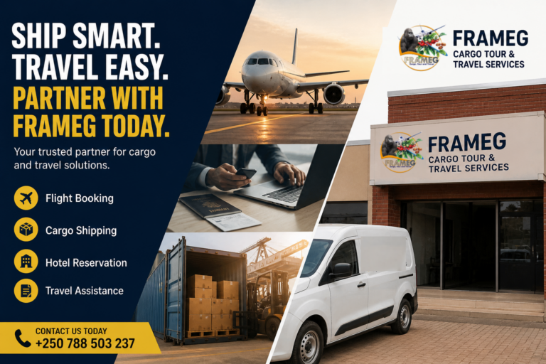 Ship Smart Travel Easy | Cargo & Travel Services in Rwanda | FRAMEG